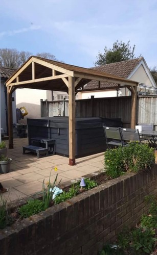 Wooden gazebo garden - -, shelter
