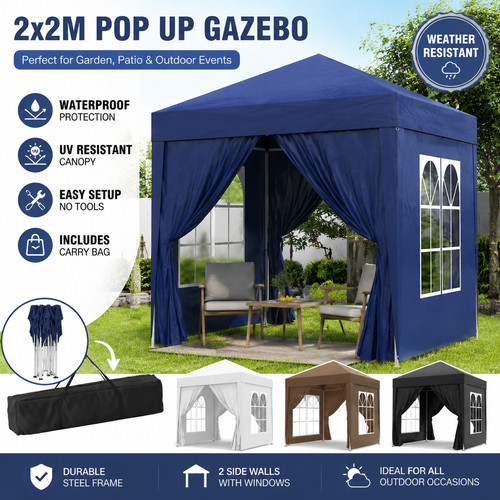 Outsunny 2x2m pop gazebo - 2x2m, up
