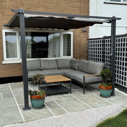 Retractable lean pergola - retractable, to